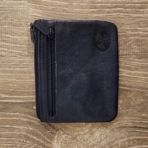 Buxton Leather Navy Blue Coin Case with ID Slot